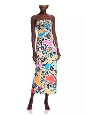 Milly Orion Rainbow Oasis Jacquard Dress - Black Multi